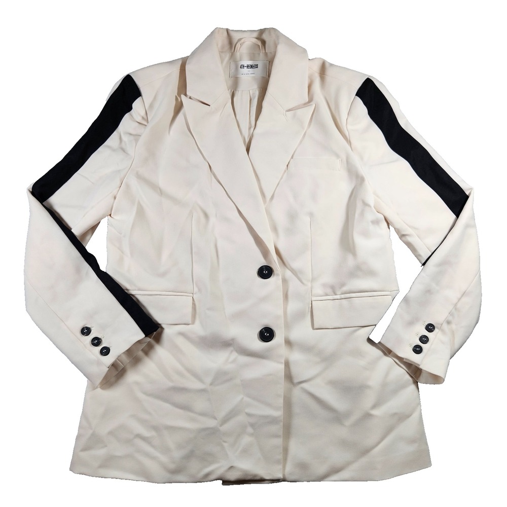4th & Reckless Women's‎ Sz XL Cream & Black Blazer Jacket Office Wear